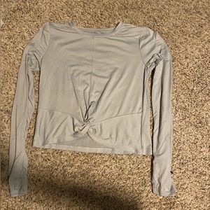 Grey long sleeve athletic top